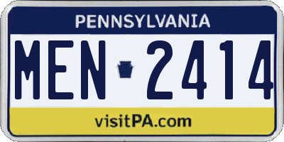 PA license plate MEN2414
