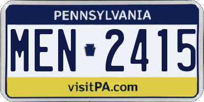 PA license plate MEN2415