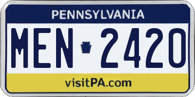 PA license plate MEN2420