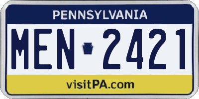 PA license plate MEN2421
