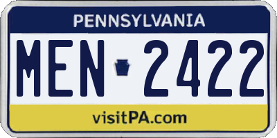 PA license plate MEN2422