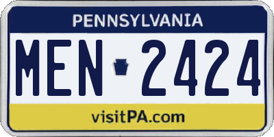 PA license plate MEN2424