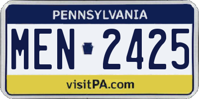 PA license plate MEN2425