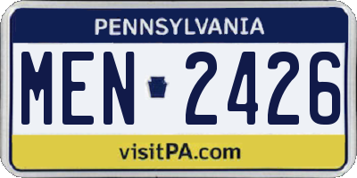 PA license plate MEN2426