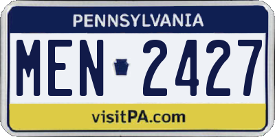 PA license plate MEN2427