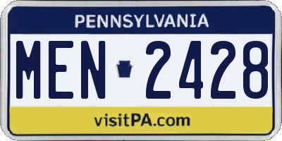 PA license plate MEN2428