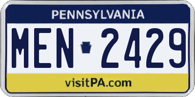 PA license plate MEN2429