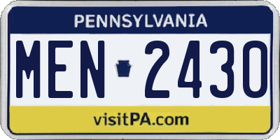 PA license plate MEN2430