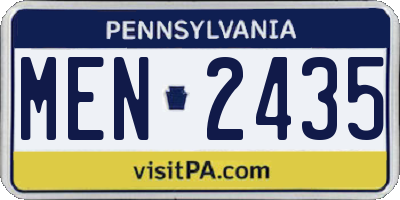 PA license plate MEN2435