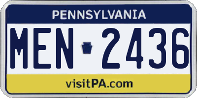 PA license plate MEN2436