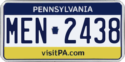 PA license plate MEN2438
