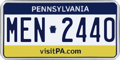 PA license plate MEN2440