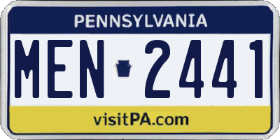 PA license plate MEN2441