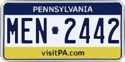 PA license plate MEN2442