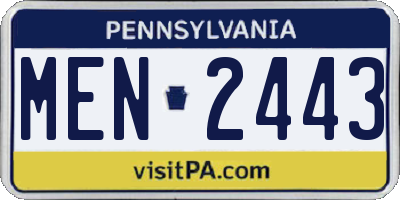 PA license plate MEN2443