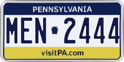 PA license plate MEN2444