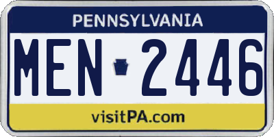 PA license plate MEN2446