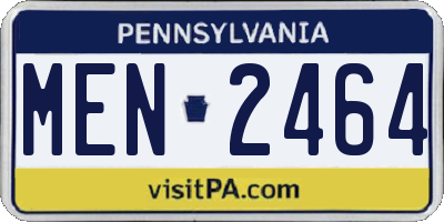 PA license plate MEN2464