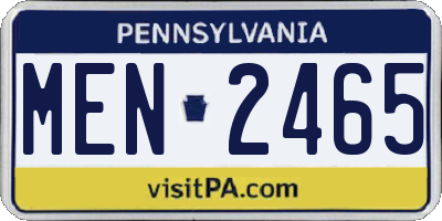 PA license plate MEN2465
