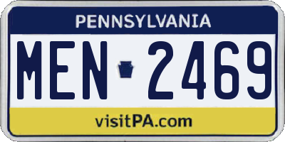 PA license plate MEN2469