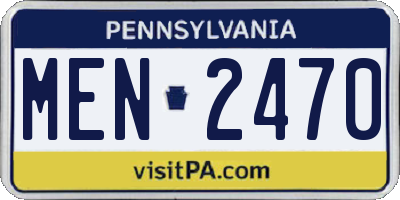 PA license plate MEN2470