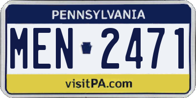 PA license plate MEN2471