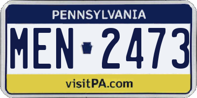 PA license plate MEN2473