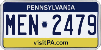 PA license plate MEN2479