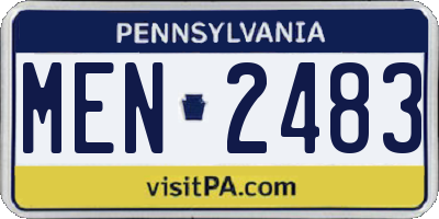 PA license plate MEN2483
