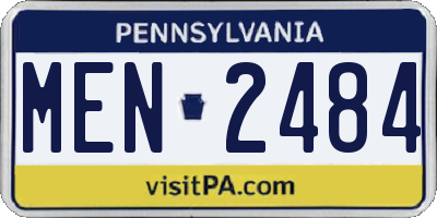 PA license plate MEN2484