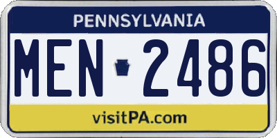 PA license plate MEN2486