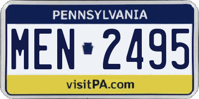 PA license plate MEN2495