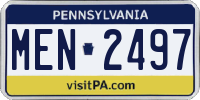 PA license plate MEN2497