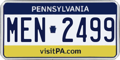 PA license plate MEN2499