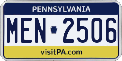 PA license plate MEN2506