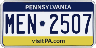 PA license plate MEN2507