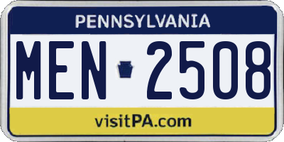PA license plate MEN2508