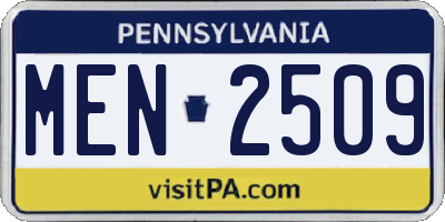 PA license plate MEN2509