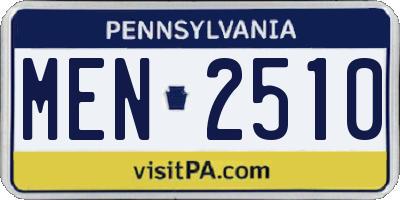 PA license plate MEN2510