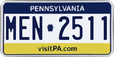 PA license plate MEN2511