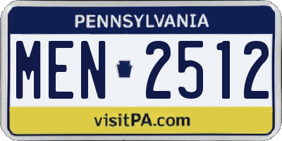 PA license plate MEN2512
