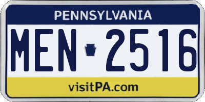 PA license plate MEN2516
