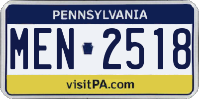 PA license plate MEN2518
