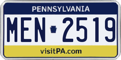 PA license plate MEN2519