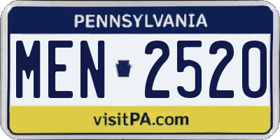 PA license plate MEN2520