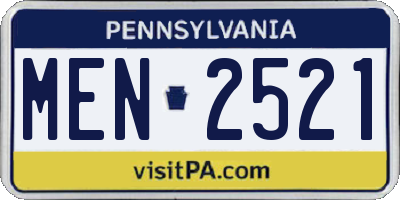 PA license plate MEN2521