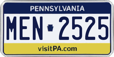 PA license plate MEN2525