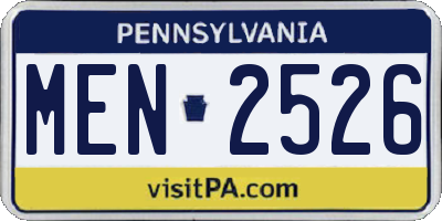 PA license plate MEN2526