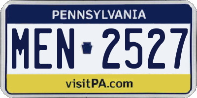 PA license plate MEN2527