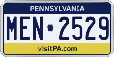 PA license plate MEN2529